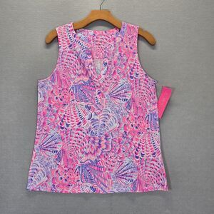 LILLY PULITZER Raz Berry Pink Sea You Soon Sleeveless Size. Medium